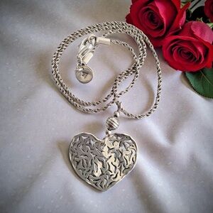 Elegant Silver Heart Pendant Necklace